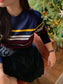 Long Sleeve Jersey Knit T-Shirt-Multi Stripe