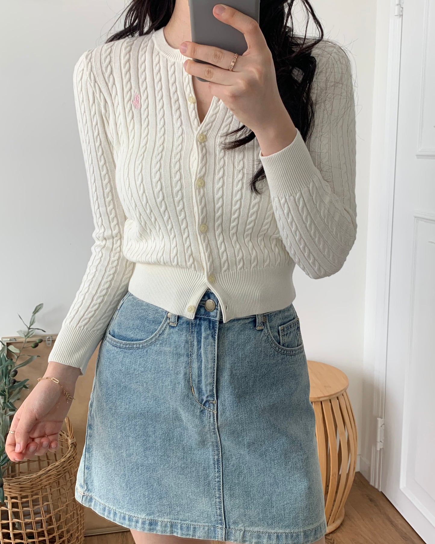 Cable Knit Cotton Cardigan