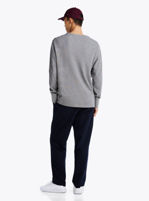 Textured Henley Neck T-Shirt, Medium Gray