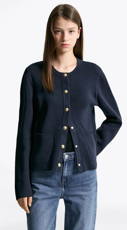 reversible jersey cardigan, BR STP NAVY
