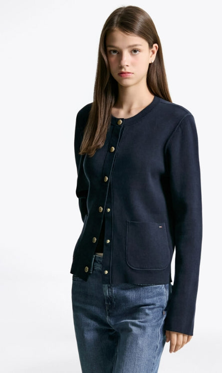 reversible jersey cardigan, BR STP NAVY