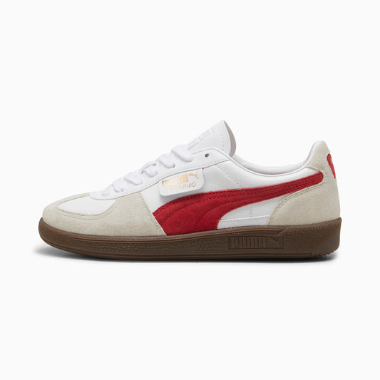 Palermo Leather, White-Vapor Gray-Club Red