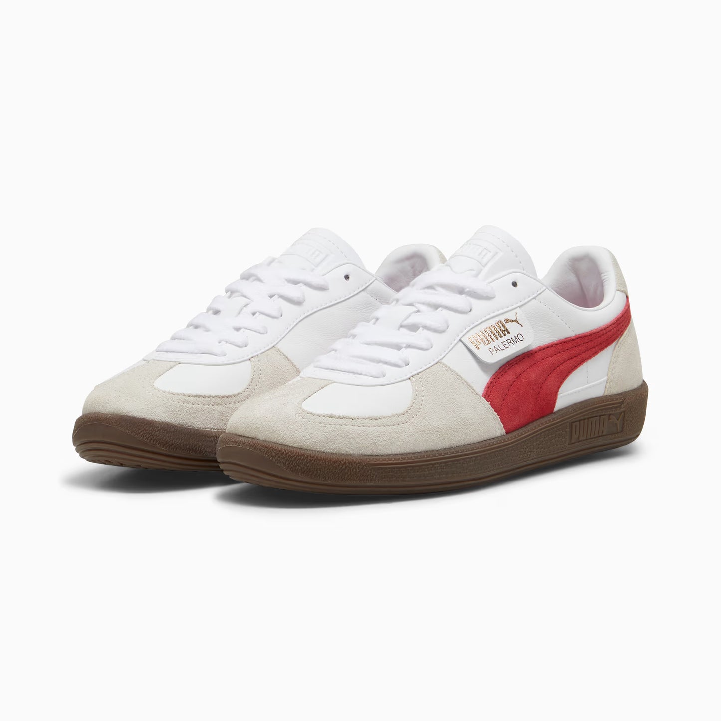 Palermo Leather, White-Vapor Gray-Club Red