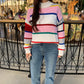 Women's Mockneck Striped Sweater