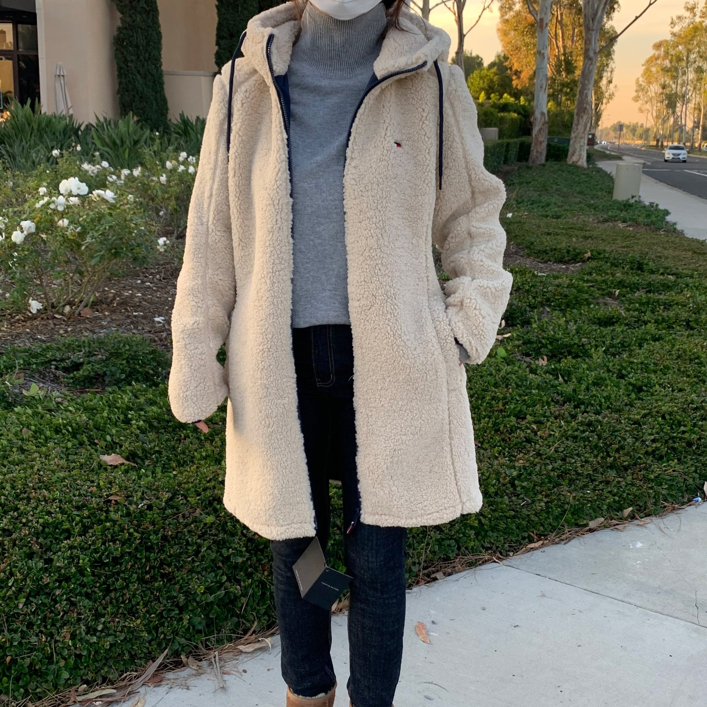 Women's Sherpa Coat with Logo