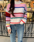 Women's Mockneck Striped Sweater