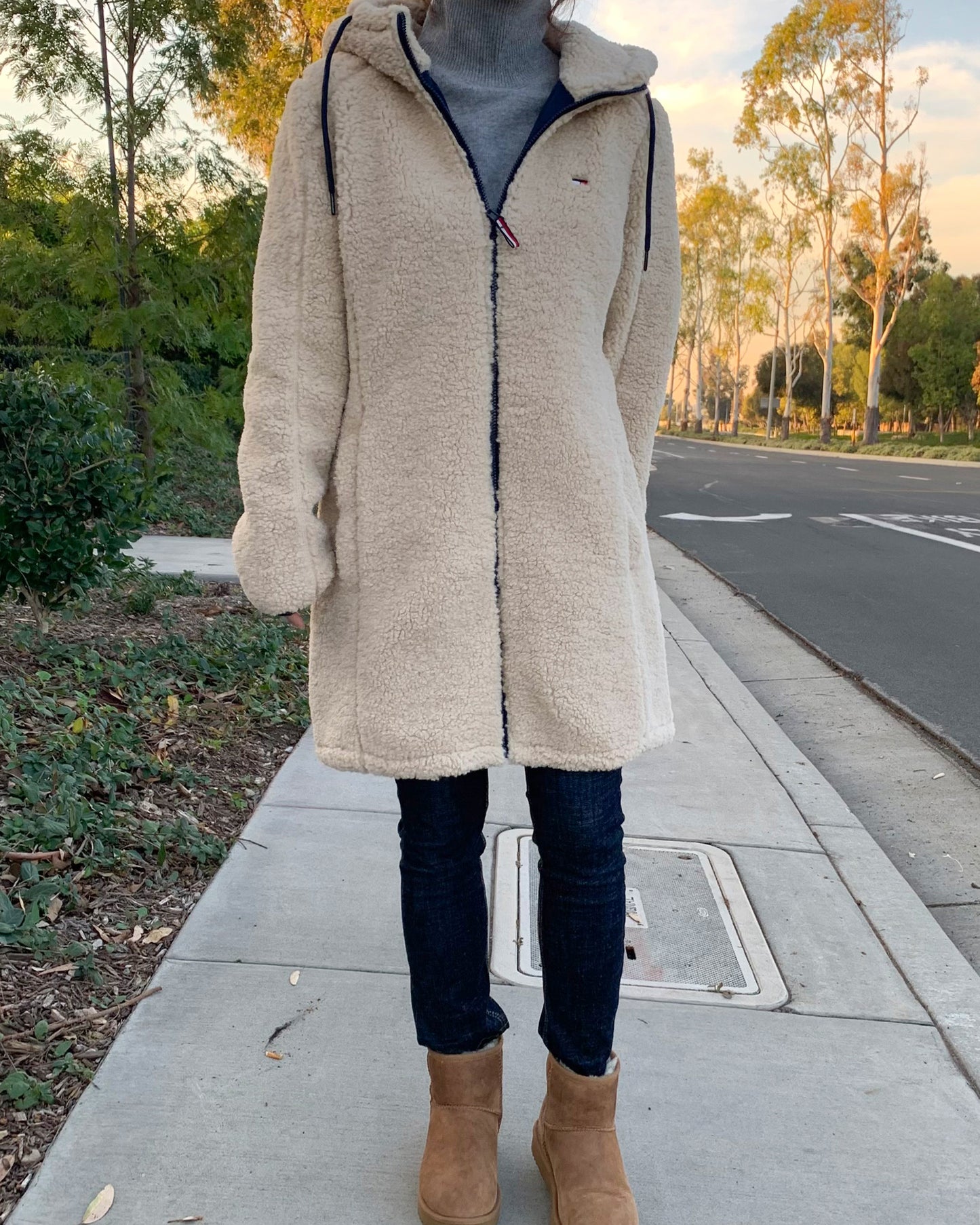 Women's Sherpa Coat with Logo