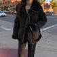 Women's Suede Fur Coat