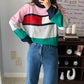 Tommy Women's Mockneck Color Block Sweater with iconic Logo
