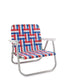 Old Glory Low Back Beach Chair with White Arms